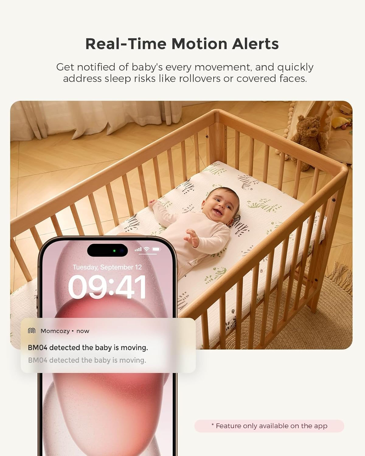 5" 1080P Smart Baby Monitor Camera with WiFi, Night Vision & Cry Detection