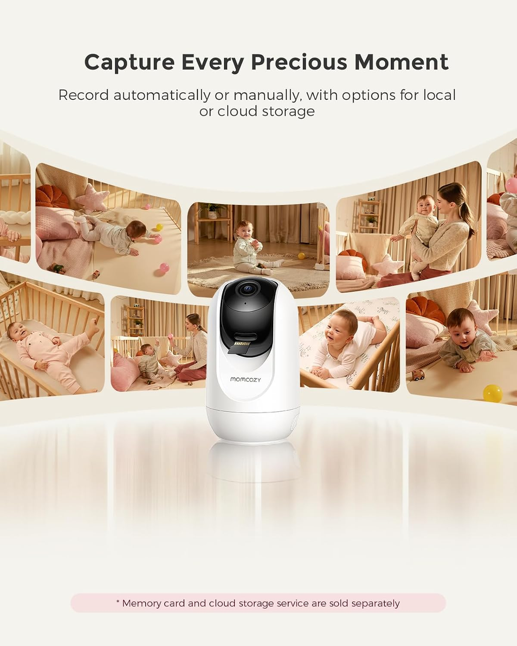 5" 1080P Smart Baby Monitor Camera with WiFi, Night Vision & Cry Detection