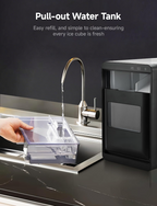 Self-Cleaning Countertop Sonic Nugget Ice Maker | 40Lbs Per Day Pebble Pellet Ice Machine with Scoop & Basket, Perfect for Home & Office