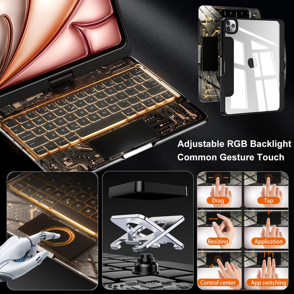 En 101 360° Transparent iPad Keyboard Case