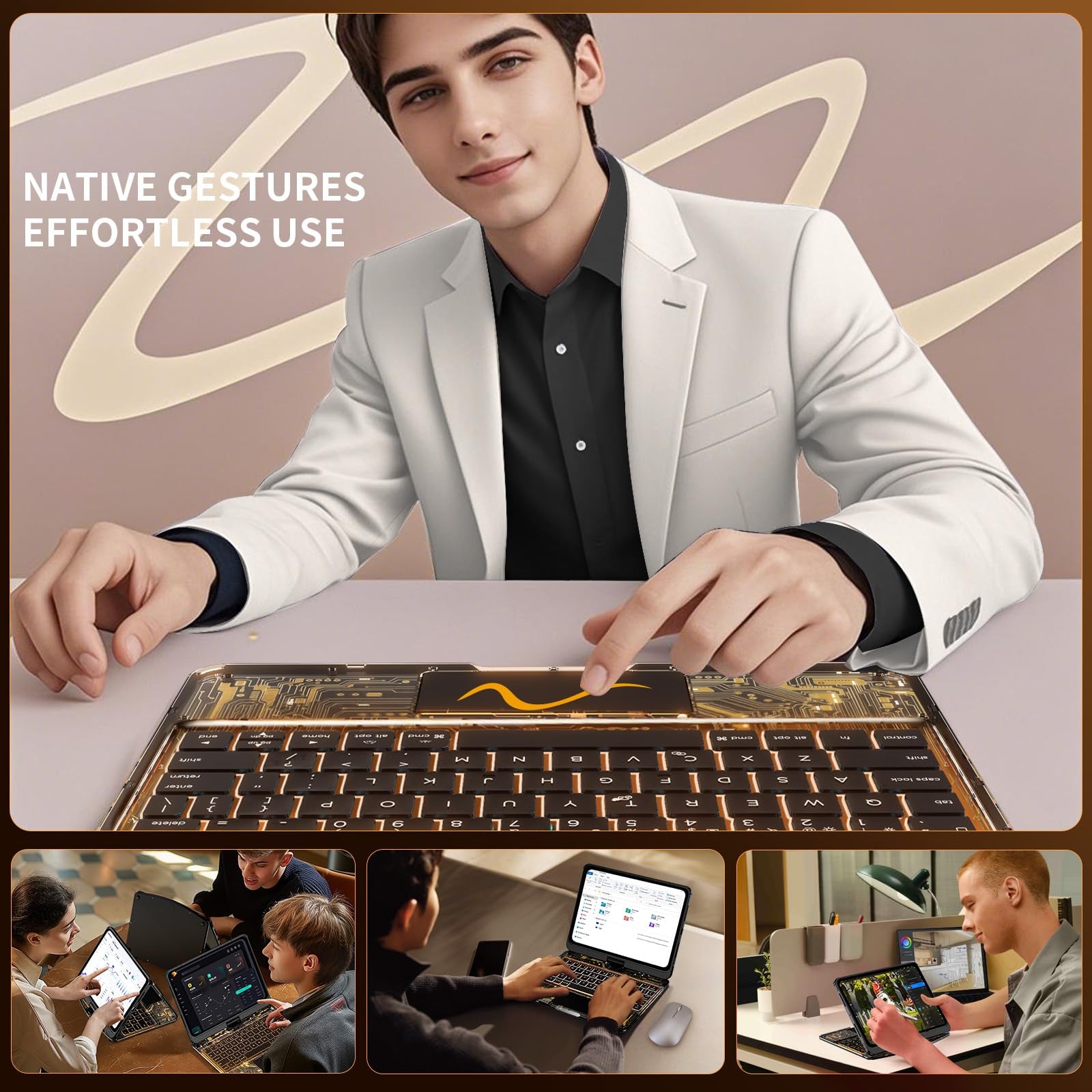 En 101 360° Transparent iPad Keyboard Case