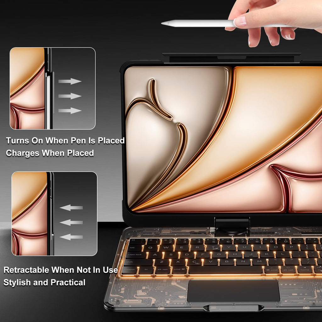 En 101 360° Transparent iPad Keyboard Case