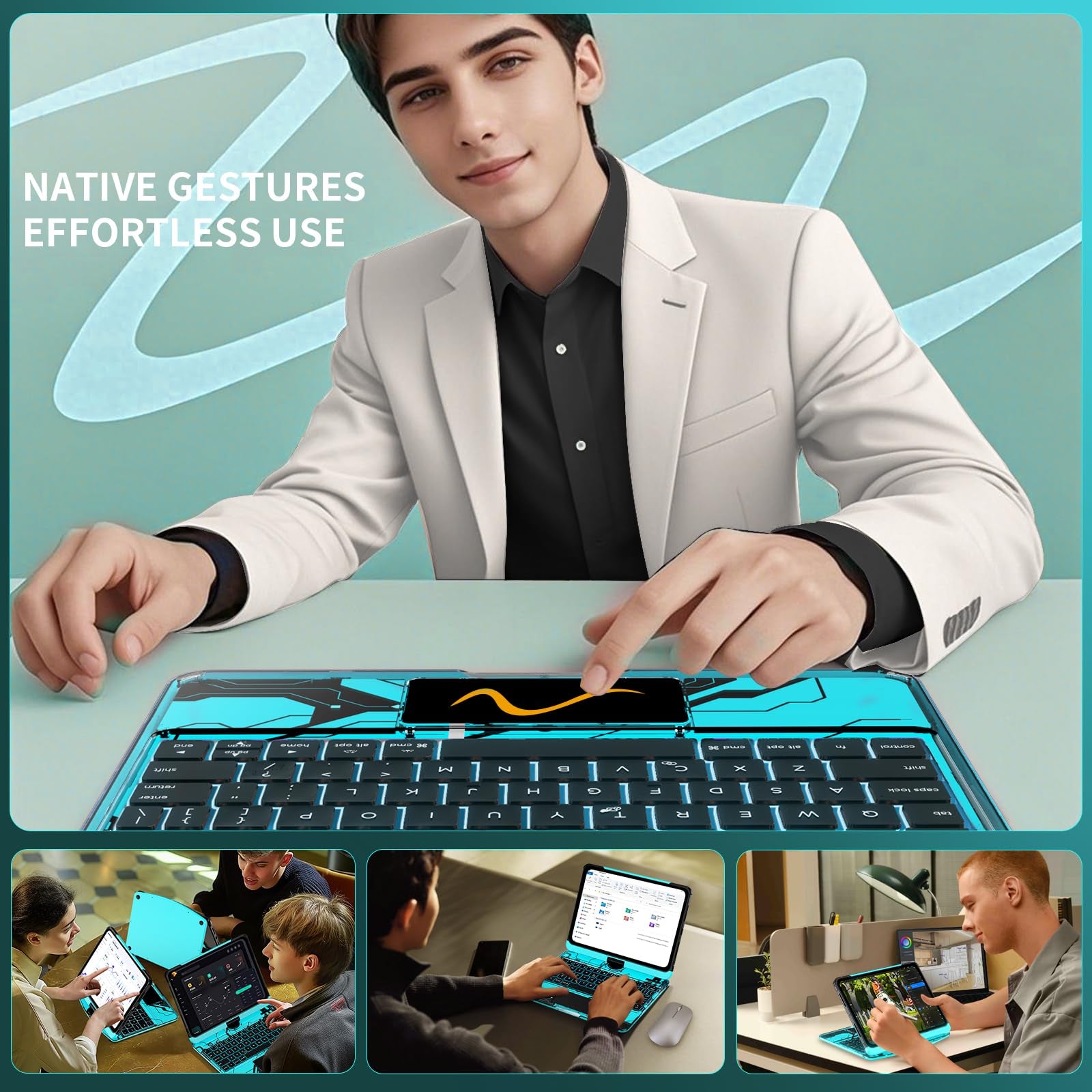En 102 360° Transparent iPad Keyboard Case