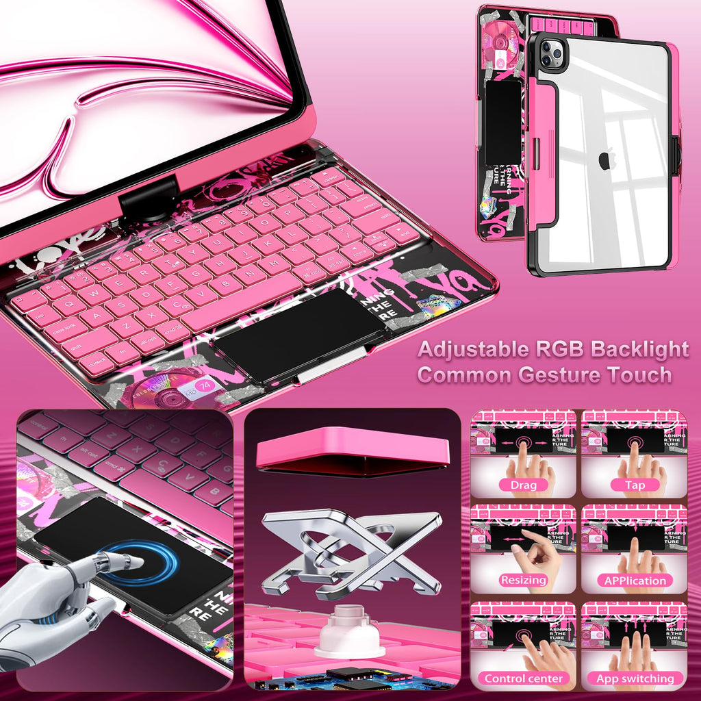 En 103 360° Transparent iPad Keyboard Case