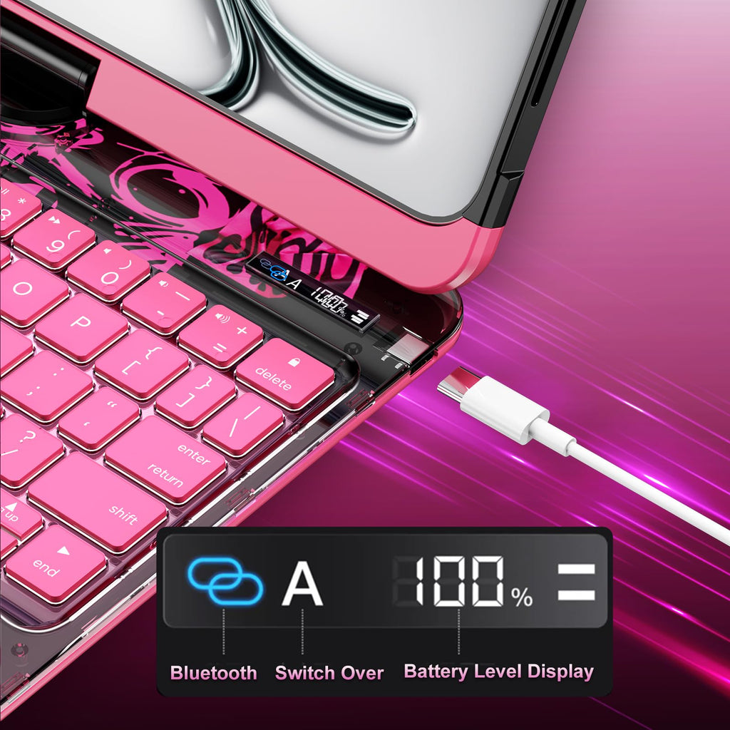 En 103 360° Transparent iPad Keyboard Case