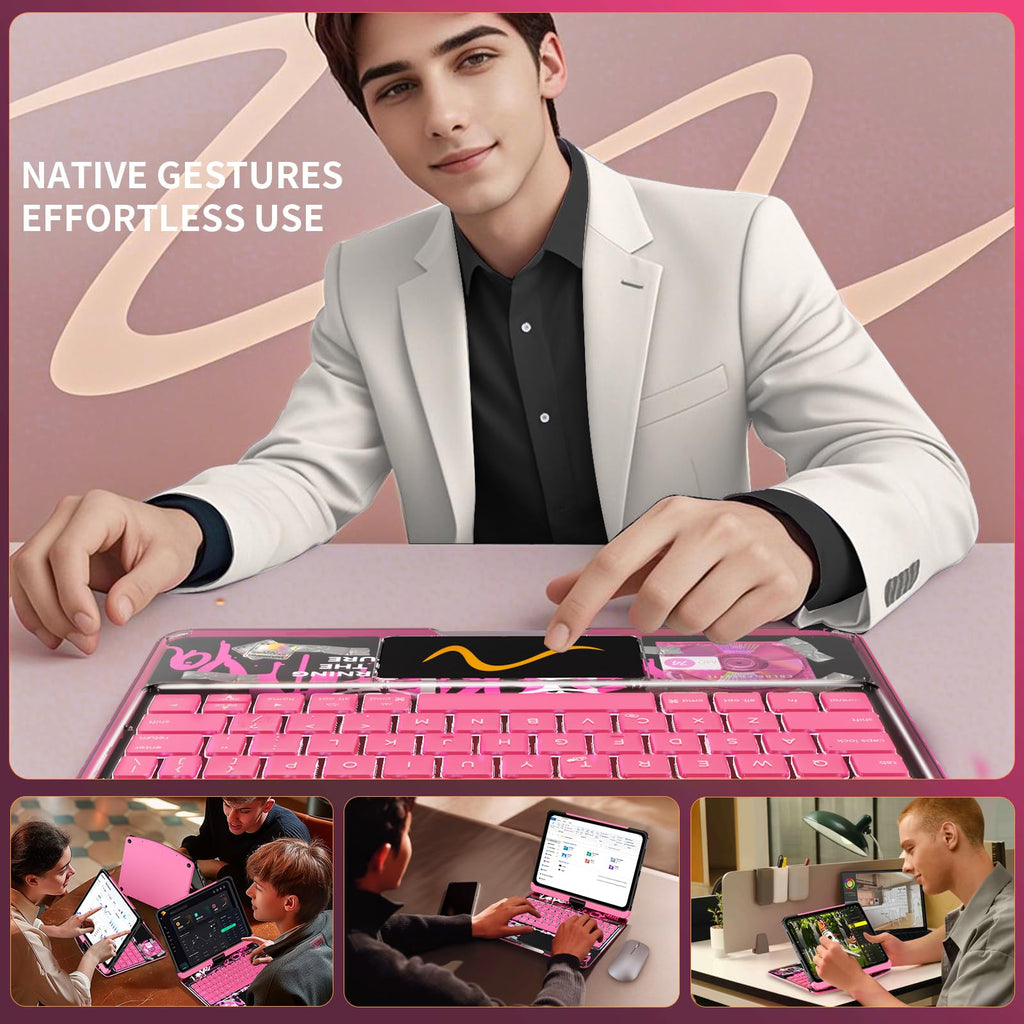 En 103 360° Transparent iPad Keyboard Case