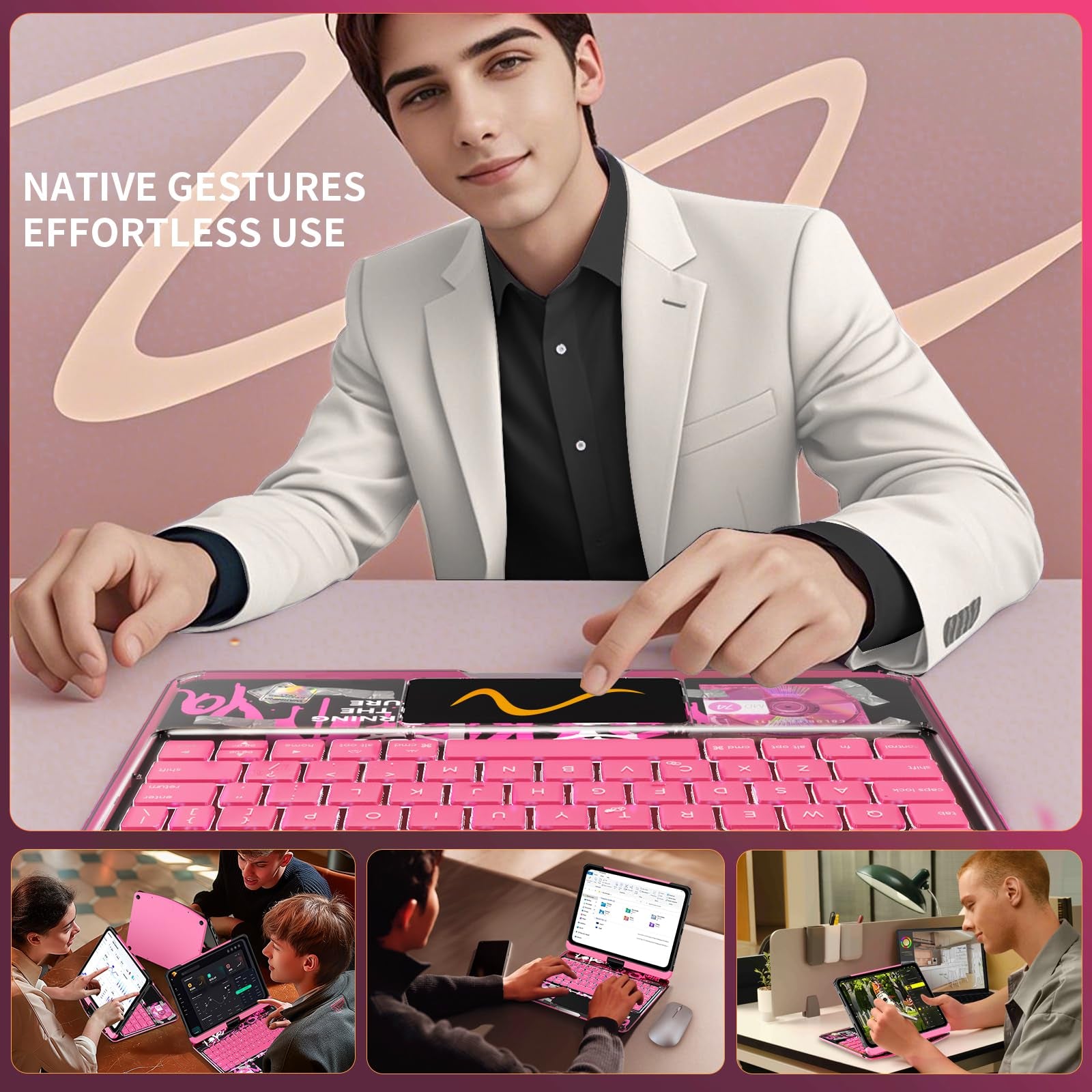 En 103 360° Transparent iPad Keyboard Case