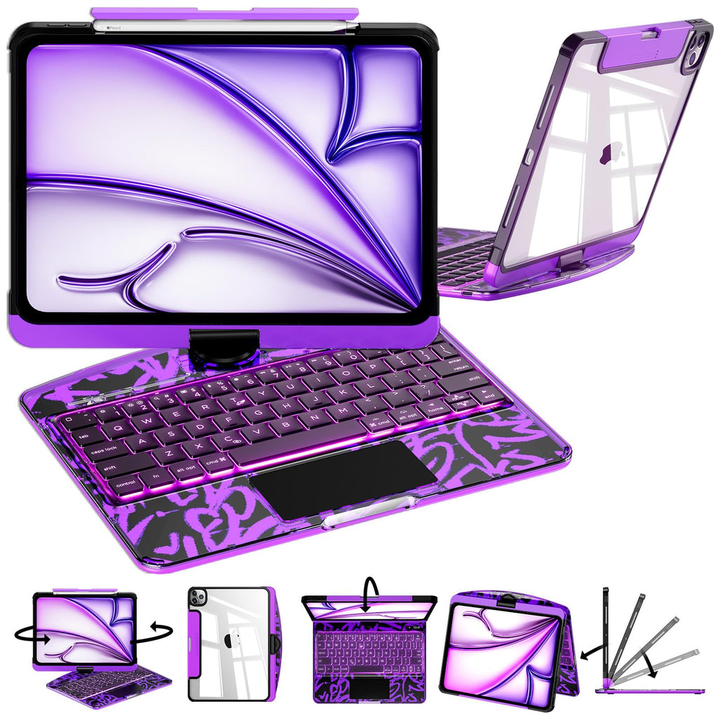En 104 360° Transparent iPad Keyboard Case