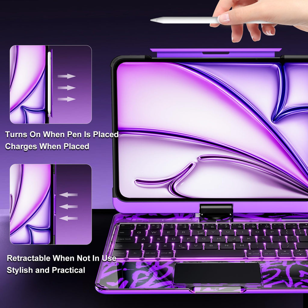 En 104 360° Transparent iPad Keyboard Case